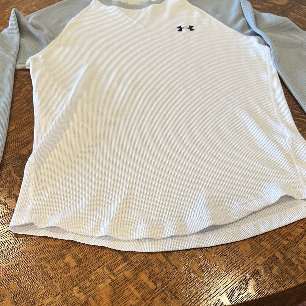 Under Armour Men's Shirt Long Sleeve Pullover Athletic Loose White & Gray Sz M - Picture 7 of 12